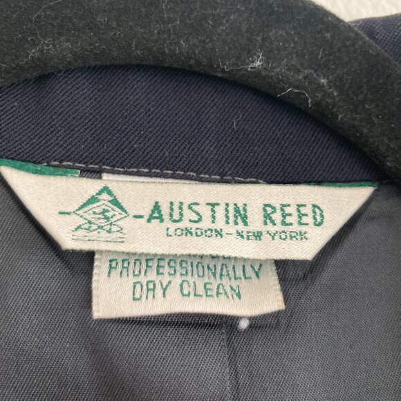 Vintage Austin Reed 100% Wool Navy Blue Blazer Double Breasted Preppy Academia 6 - Picture 11 of 14